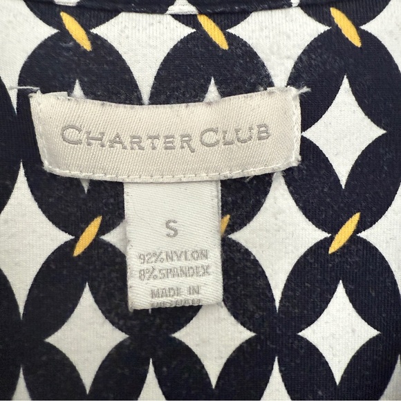 Charter Club Navy White Patterned Shirtdress SMALL - Picture 6 of 11